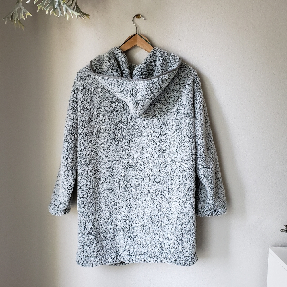 Faux Fur Hooded Sweater Jacket - Picture 3 of 10